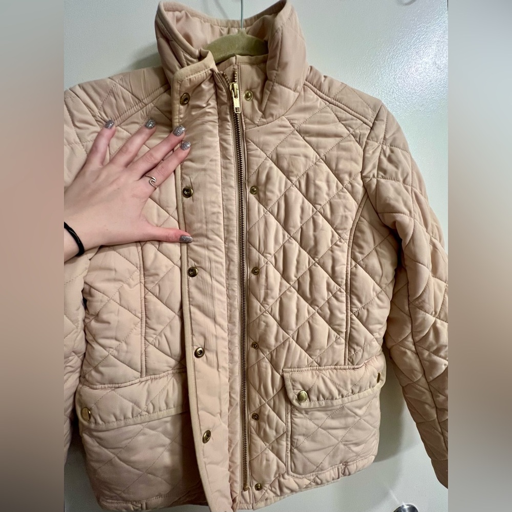 J. Crew | Women’s Beige Quilted Puffer Coat - Picture 3 of 14